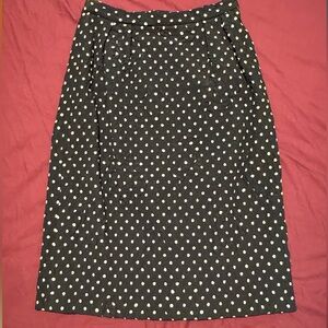 Christian Dior Boutique Elegant Black and White Polka Dot Pencil Skirt